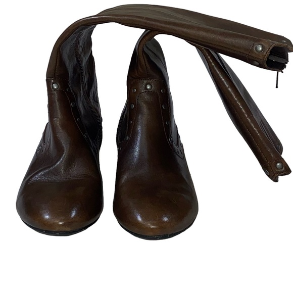 BORN Lizzie Western-Inspired Studded Genuine Leather Brown Boots - Women Size 8 - Picture 6 of 16